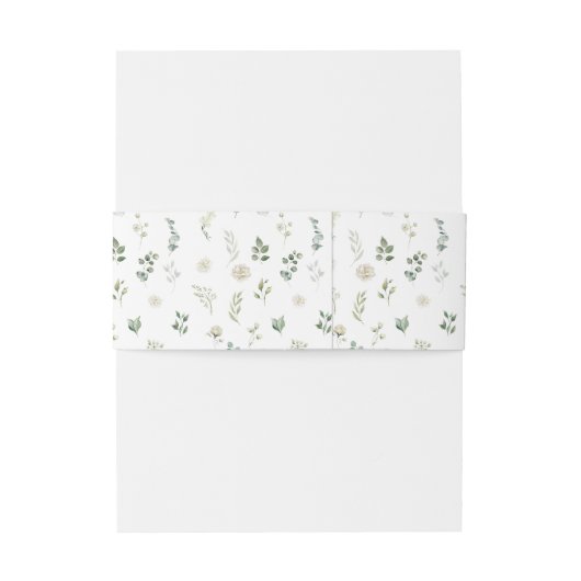 Groen Monogram Bruiloft Uitnodiging Belly Band Uitnodigingen Wikkel (Achterkant Voorbeeld)