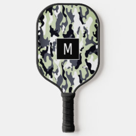 Groen monogram Camouflage Patroon Pickleball Paddle