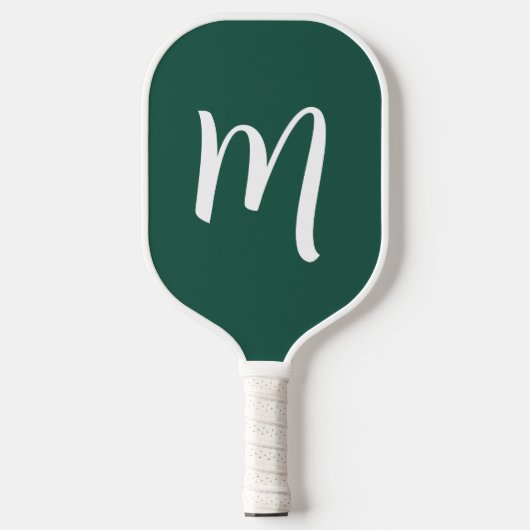 Groen monogram elegant script Emerald Green Pickleball Paddle (Voorkant)