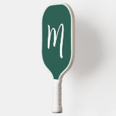 Groen monogram elegant script Emerald Green Pickleball Paddle (Links)