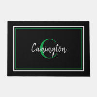 Groen monogram en Familienaam Nieuw Huis Zwart