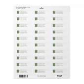 Groen Monogram Huwelijksadres Etiket (Full Sheet)