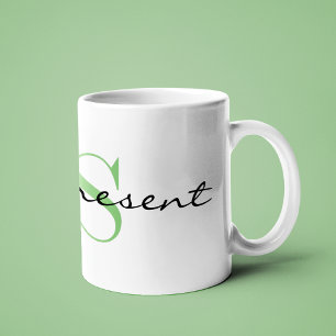 Groen Monogram Initiaal _be cadeau_ Design 11oz Koffiemok