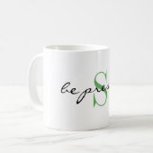 Groen Monogram Initiaal _be cadeau_ Design 11oz Koffiemok (Voorkant links)