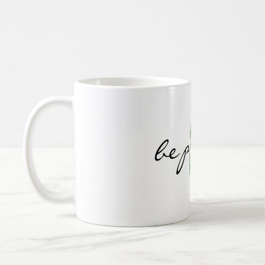 Groen Monogram Initiaal _be cadeau_ Design 11oz Koffiemok (Links)
