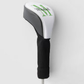 Groen monogram Initiaal en naam op maat Golfheadcover (Schuin)