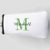 Groen monogram Initiaal en naam op maat Golfheadcover (Voorkant)
