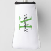 Groen monogram Initiaal en naam op maat Golfheadcover (Draai 90)