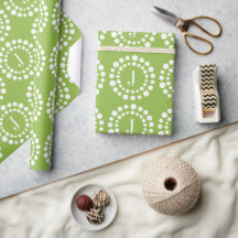 Groen Monogram Inpakpapier