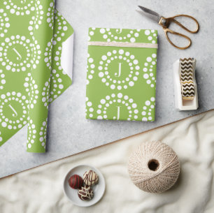 Groen Monogram Inpakpapier