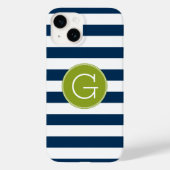 Groen monogram marinespion en witte stripper Case-Mate iPhone case (Achterkant)