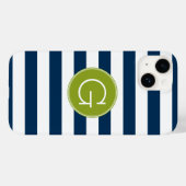 Groen monogram marinespion en witte stripper Case-Mate iPhone case (Achterkant (horizontaal))