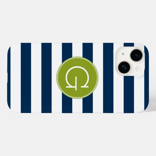 Groen monogram marinespion en witte stripper Case-Mate iPhone case (Achterkant (horizontaal))
