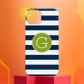 Groen monogram marinespion en witte stripper Case-Mate iPhone case