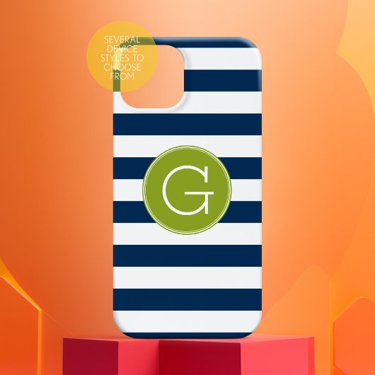 Groen monogram marinespion en witte stripper Case-Mate iPhone case