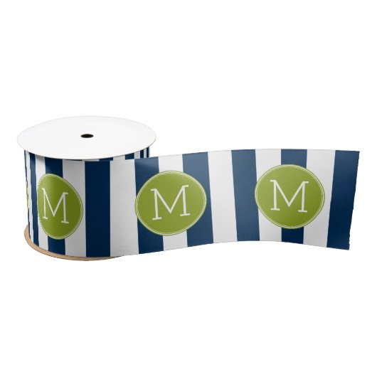 Groen monogram marinespion en witte stripper satijnen lint (Spoel)