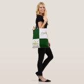 Groen monogram modern Stijlvol Initiaal Tas (Op model)