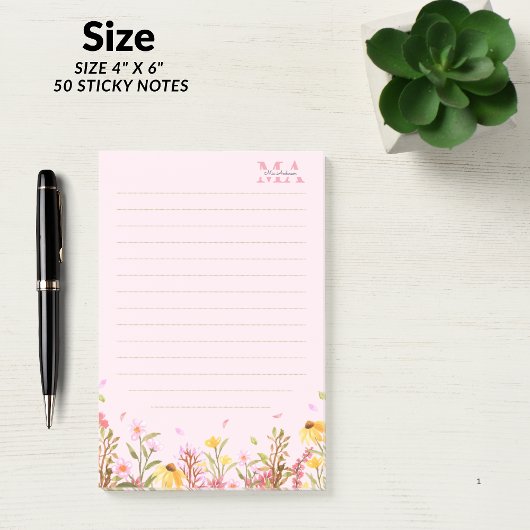 Groen Monogram Moderne Minimalistische Notities Post-it® Notes