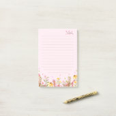 Groen Monogram Moderne Minimalistische Notities Post-it® Notes (Op bureau)