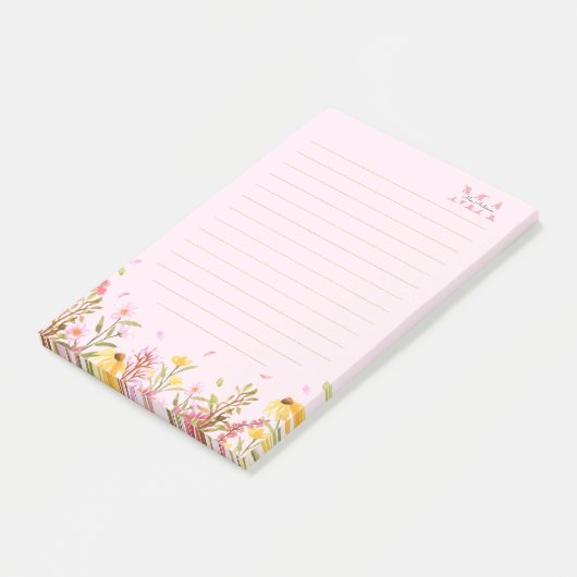 Groen Monogram Moderne Minimalistische Notities Post-it® Notes (Schuin)