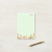 Groen Monogram Moderne Minimalistische Post-it Not Post-it® Notes (Op bureau)