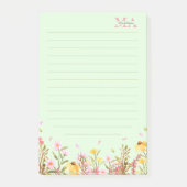 Groen Monogram Moderne Minimalistische Post-it Not Post-it® Notes (Voorkant)