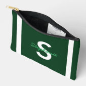 Groen monogram op maat etui (Open)