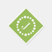 Groen monogram past J Initiaal Paper Napkins aan Servet (Hoek)