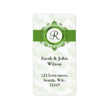 groen monogram retouradreslabel