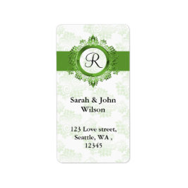groen monogram retouradreslabel etiket