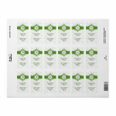 groen monogram retouradreslabel etiket (Full Sheet)