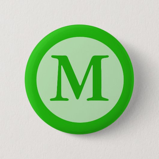 groen monogram ronde button 5,7 cm (Voorkant)