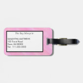 Groen Monogram Roze Aquarel Bagagelabel (Achterkant horizontaal)