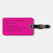 Groen Monogram Roze Stippen Felle Kleuren Bagagelabel (Achterkant horizontaal)