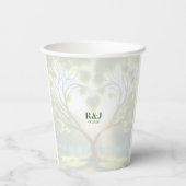 Groen Monogram Trouwpapier beker (Achterkant)