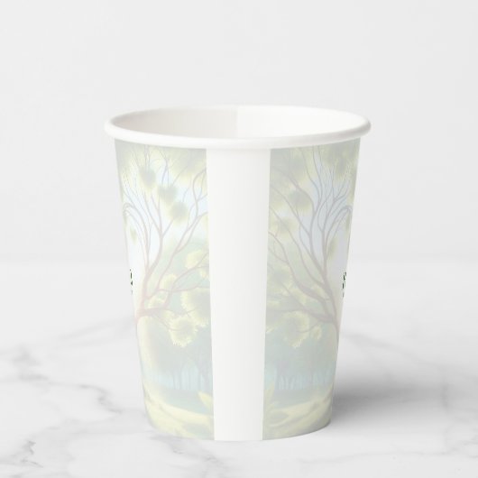 Groen Monogram Trouwpapier beker (Links)