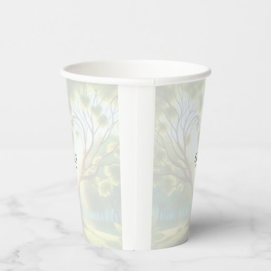 Groen Monogram Trouwpapier beker (Rechts)