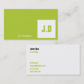 Groen monogram Visitekaartjes (Voorkant / Achterkant)