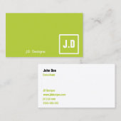 Groen monogram Visitekaartjes (Voorkant / Achterkant)