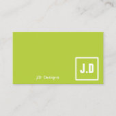 Groen monogram Visitekaartjes (Voorkant)