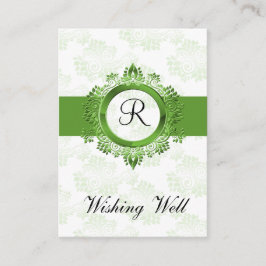Groen Monogram Wensen Well Cards Informatiekaartje