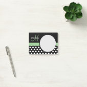 Groen Monogram Zwart Wit Polka Dot Post-it® Notes (Kantoor)
