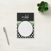 Groen Monogram Zwart Wit Polka Dot Post-it Notitie Post-it® Notes (Kantoor)