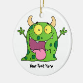 Groen monster (aanpasbaar) keramisch ornament (Links)