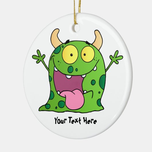 Groen monster (aanpasbaar) keramisch ornament (Links)