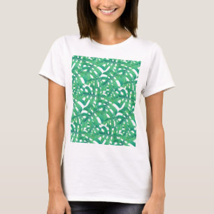 Groen monster een patroon van tropische bladeren o t-shirt