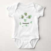 Groen monster gezicht Kinder kleding Romper (Voorkant)