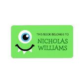Groen monster kinder boekenplaat boek label (Voorkant)
