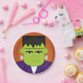 Groen monster papieren bordje (Feest)