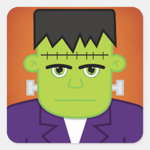 Groen monster vierkante sticker